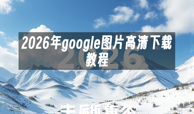 2026年google图片高清下载教程