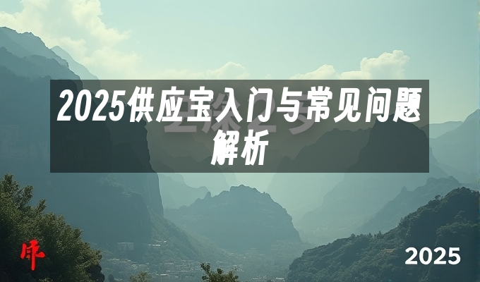 2025供应宝入门与常见问题解析